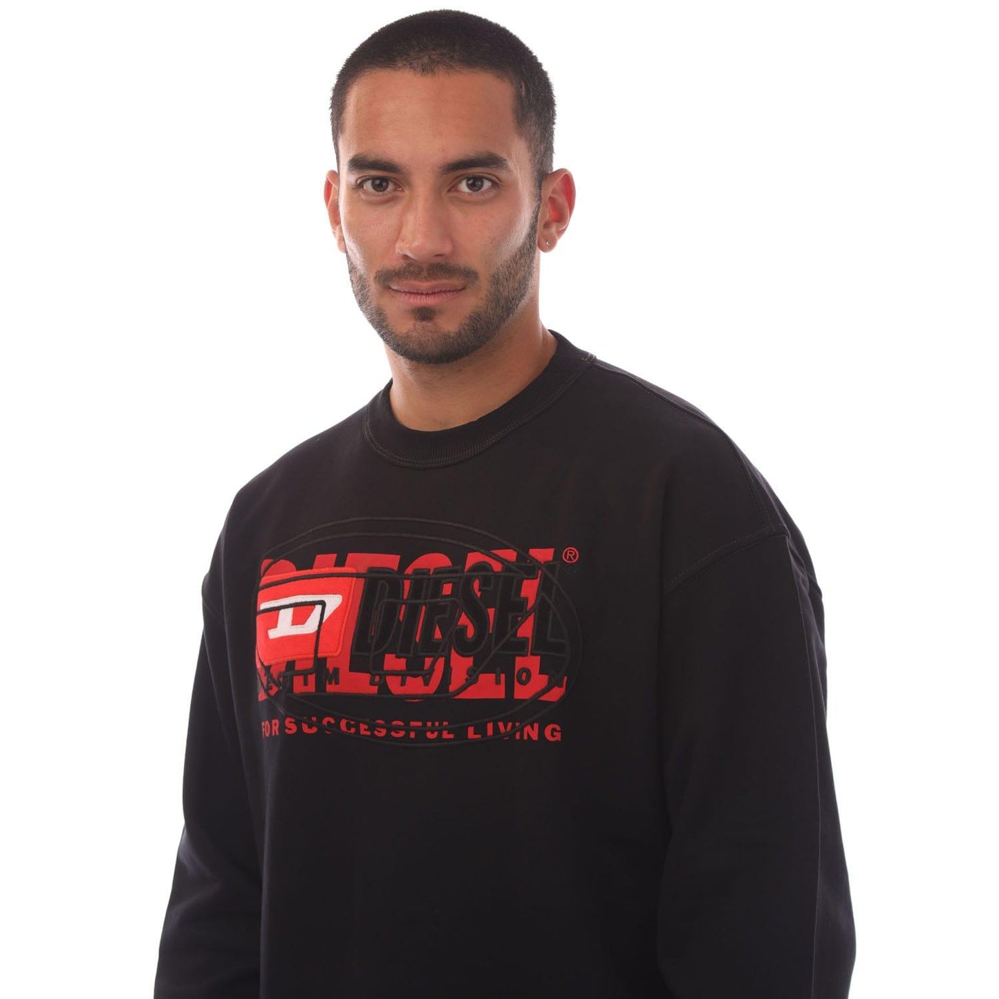 Black - Side - Diesel Mens S-Baxt-N1 Sweatshirt