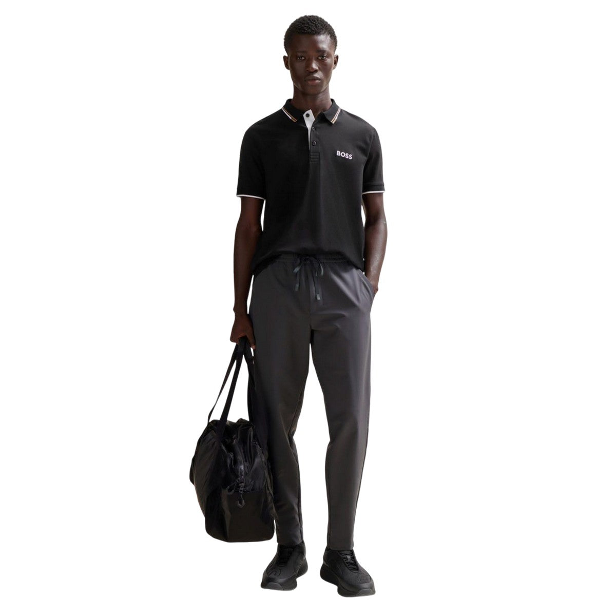 Grey - Pack Shot - Boss Mens T Flex Tapered Chinos