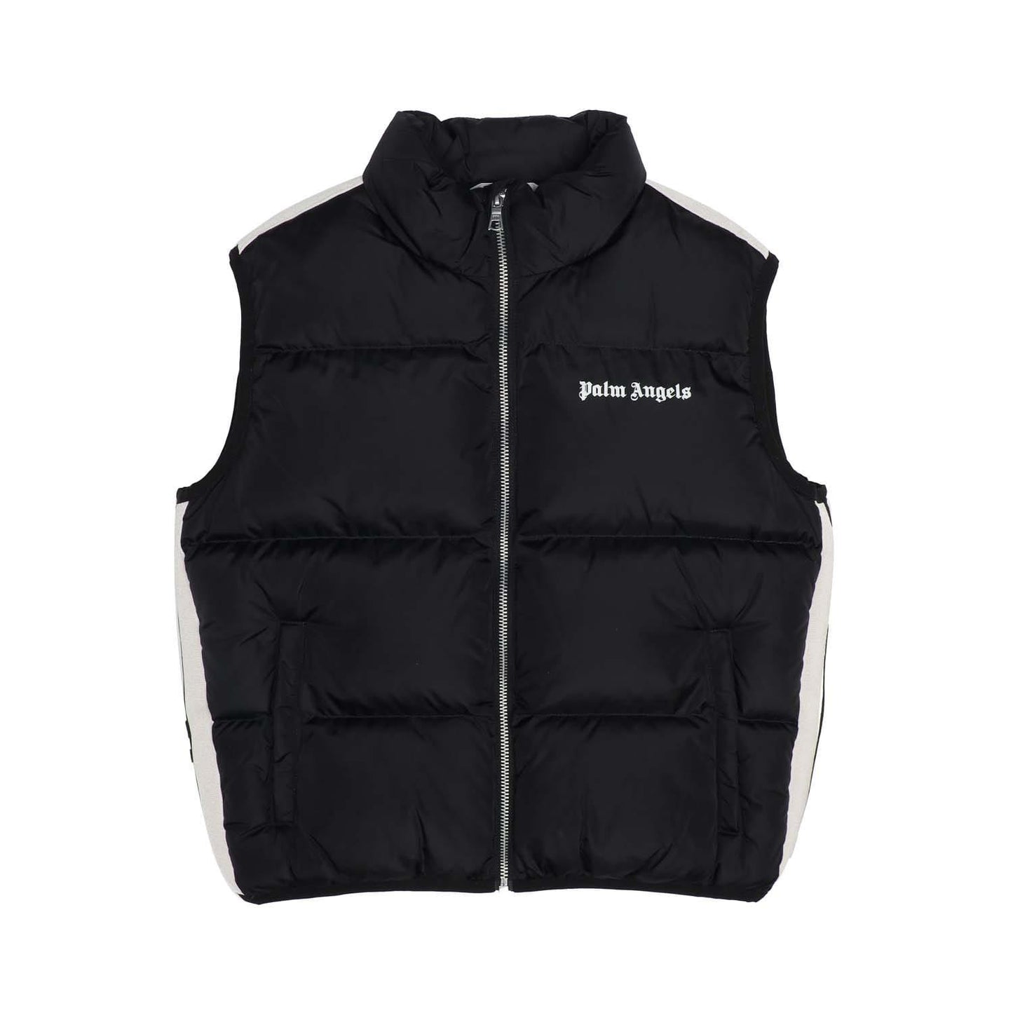 Black - Front - Palm Angels Childrens-Kids Logo Padded Gilet
