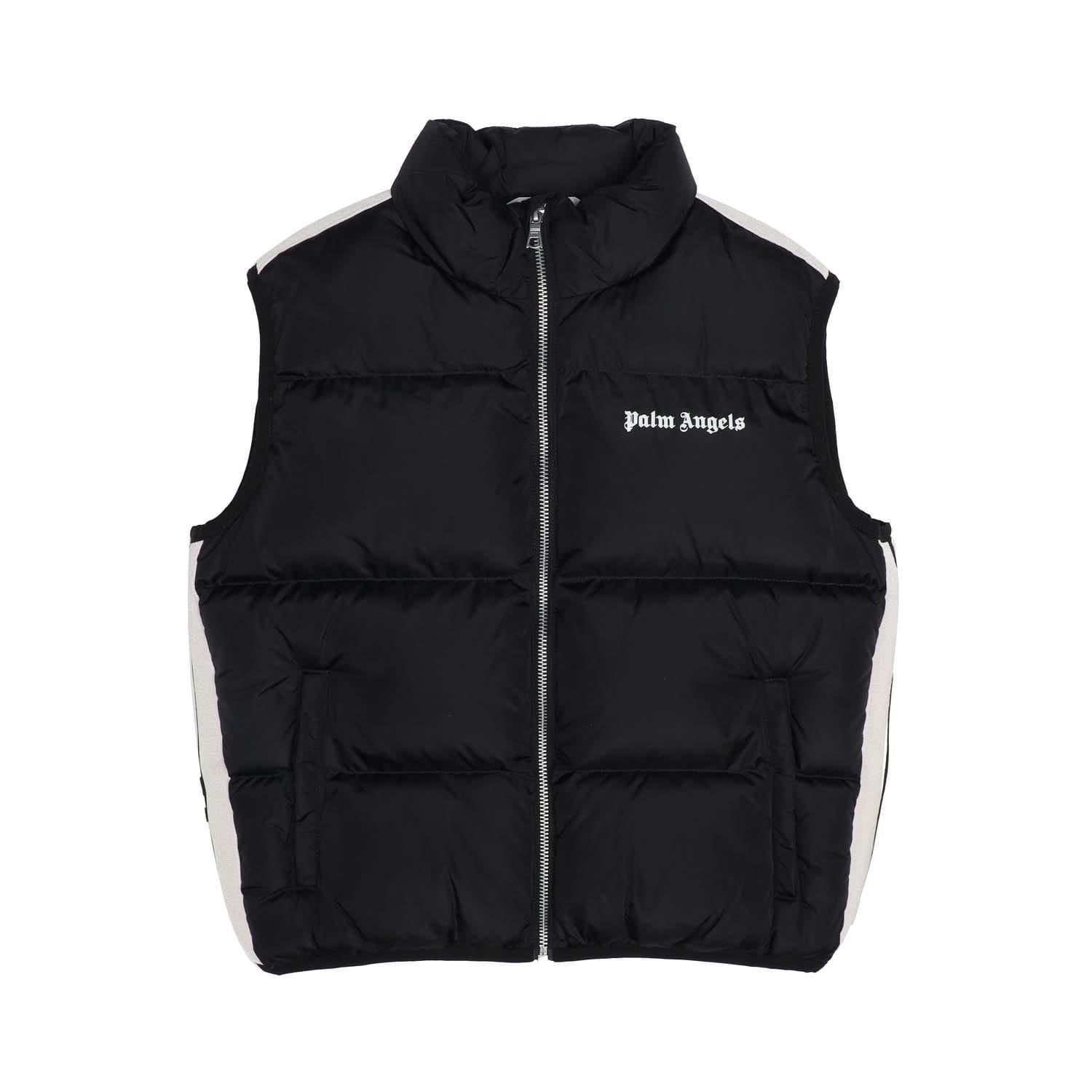 Black - Front - Palm Angels Childrens-Kids Logo Padded Gilet