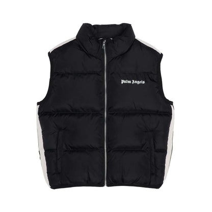 Black - Front - Palm Angels Childrens-Kids Logo Padded Gilet