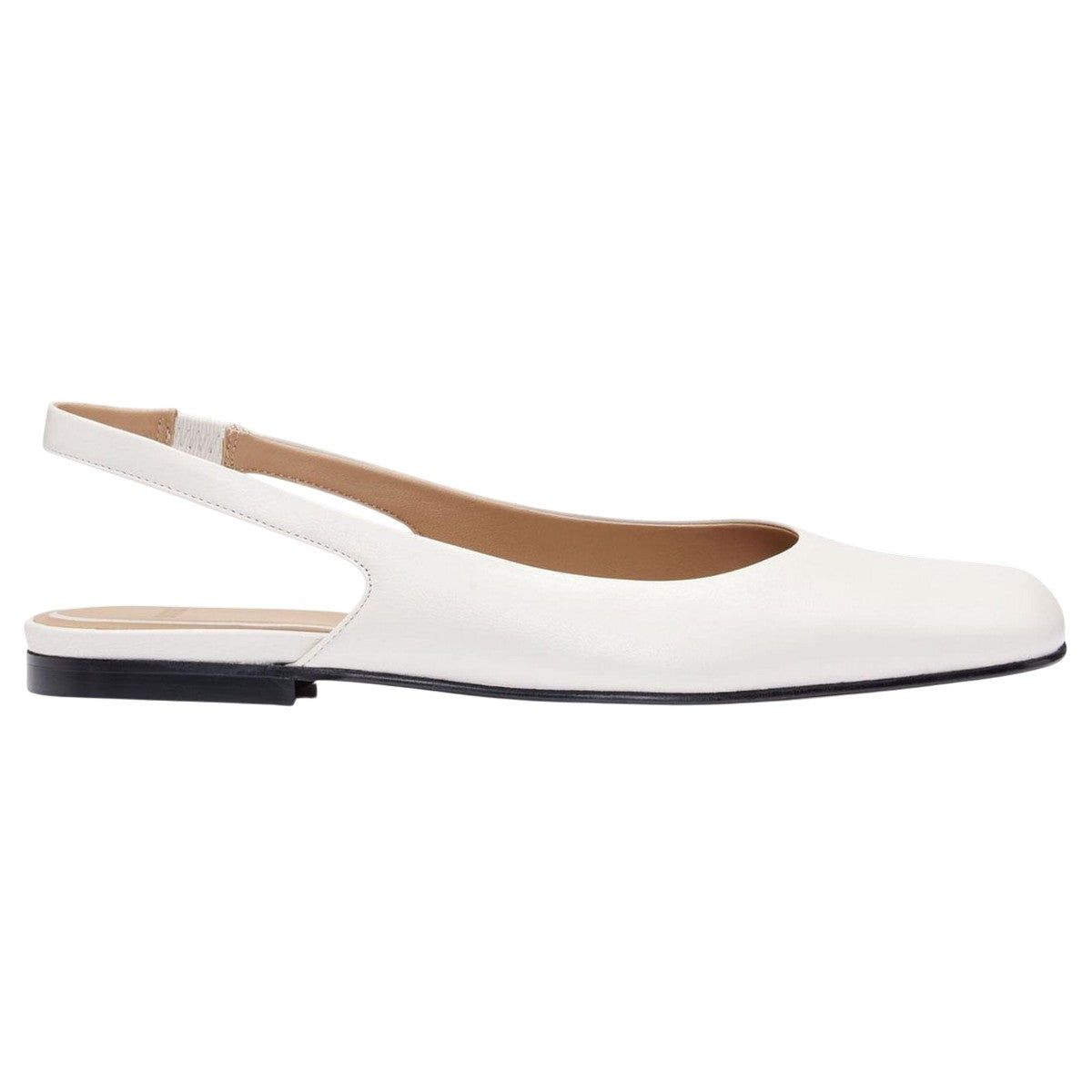 Natural - Side - Boss Womens-Ladies Leather Ballet Flats