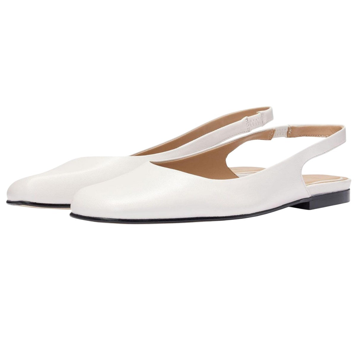 Natural - Pack Shot - Boss Womens-Ladies Leather Ballet Flats