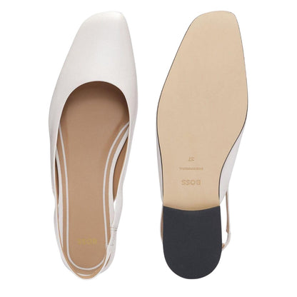 Natural - Close up - Boss Womens-Ladies Leather Ballet Flats