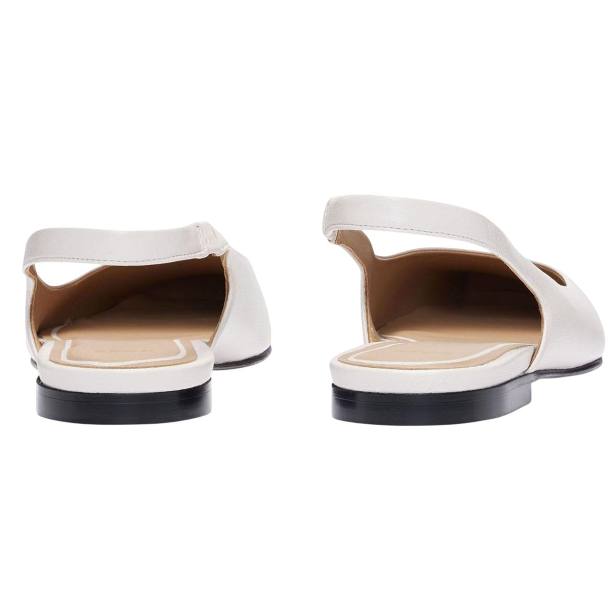 Natural - Back - Boss Womens-Ladies Leather Ballet Flats