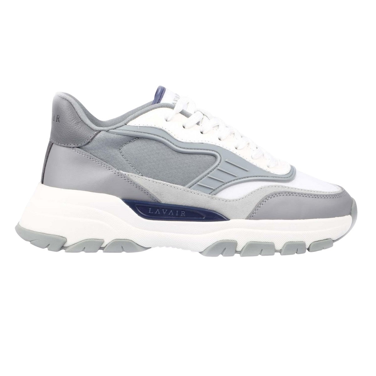 White-Grey - Lifestyle - Lavair Mens Pacific 2.0 Leather Trainers