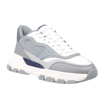 White-Grey - Front - Lavair Mens Pacific 2.0 Leather Trainers