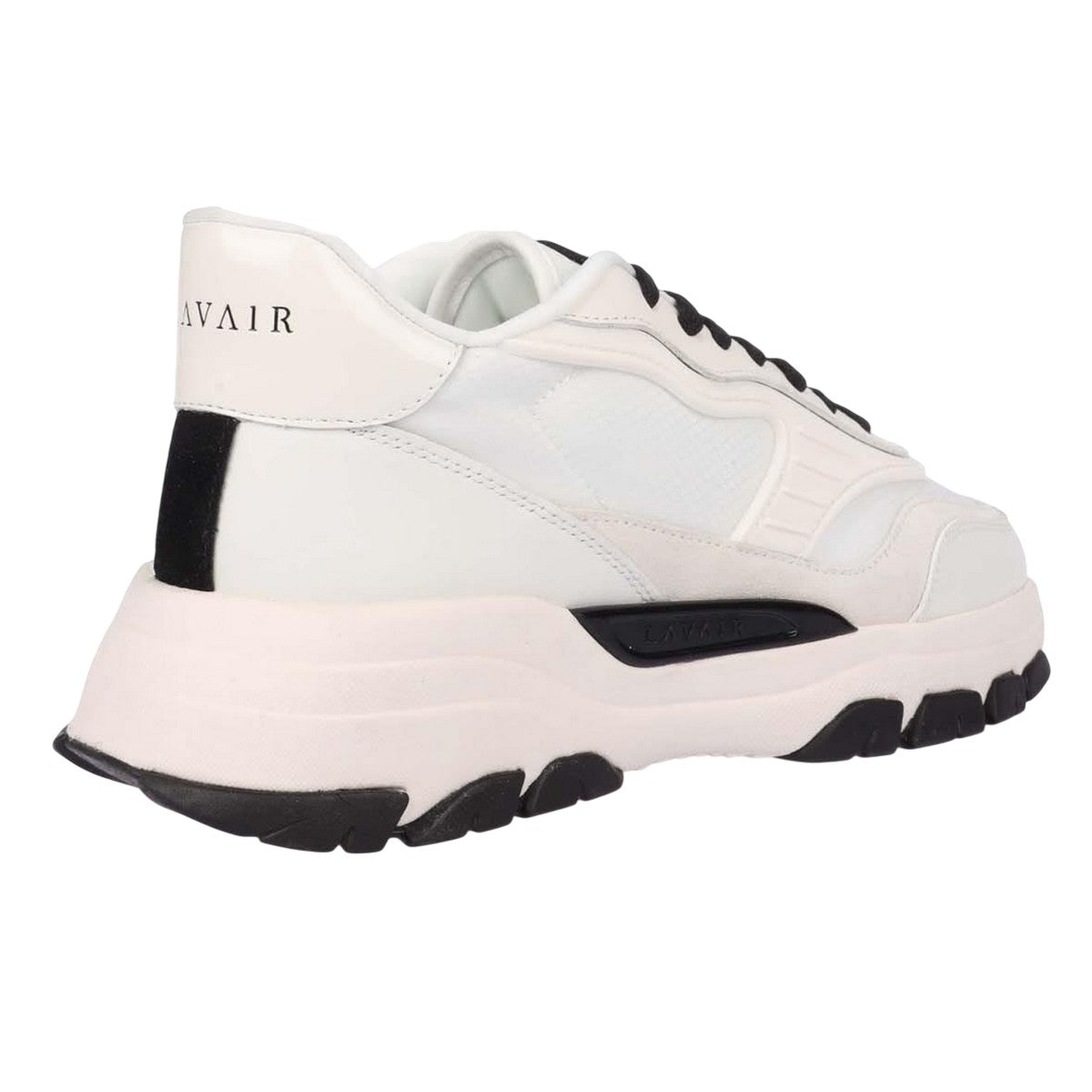 White-Black - Pack Shot - Lavair Mens Pacific 2.0 Leather Trainers