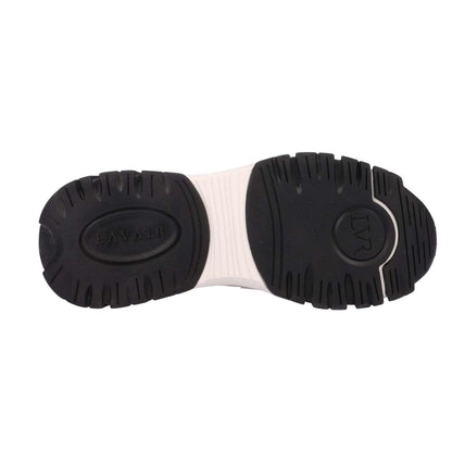 White-Black - Side - Lavair Mens Pacific 2.0 Leather Trainers