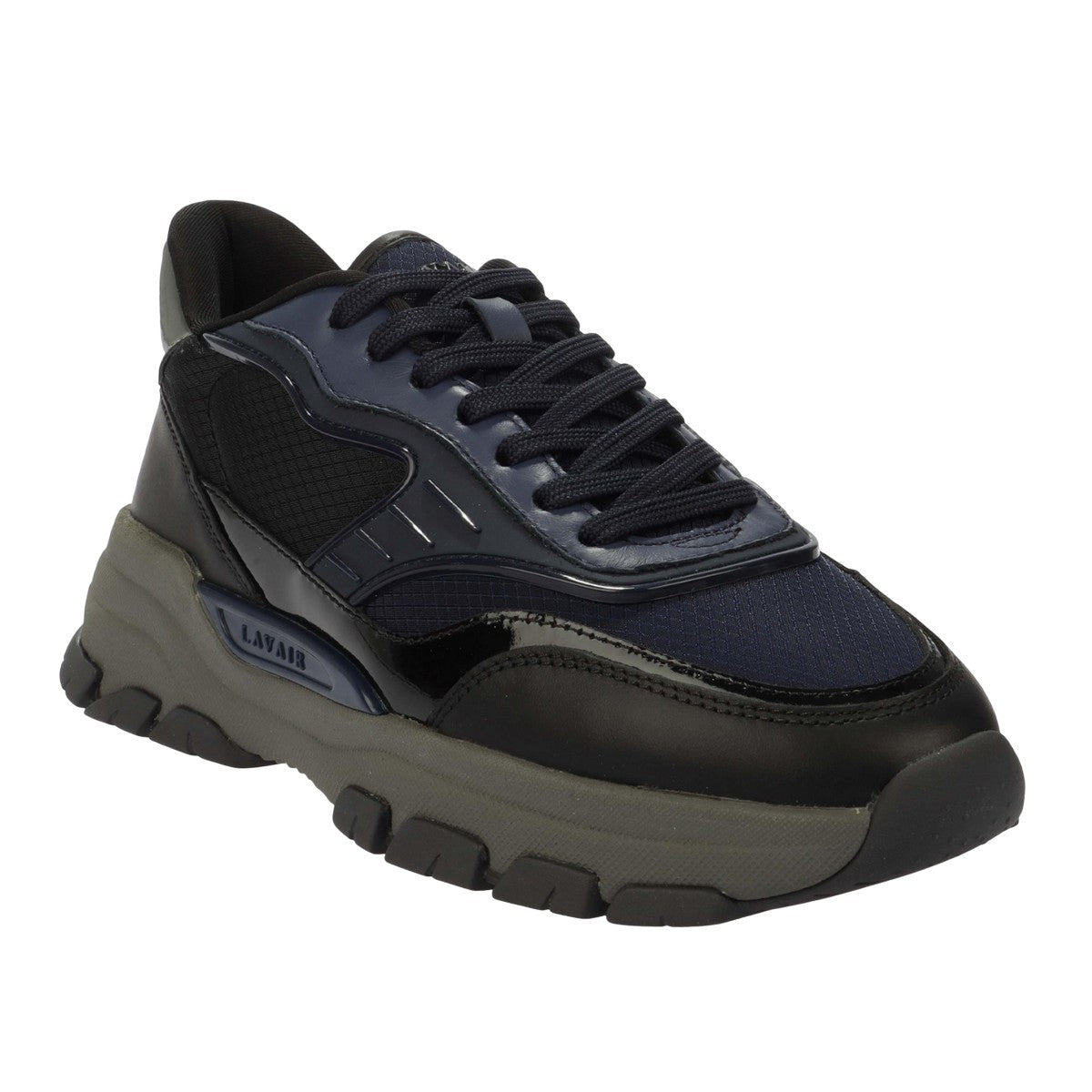 Navy - Front - Lavair Mens Pacific 2.0 Leather Trainers