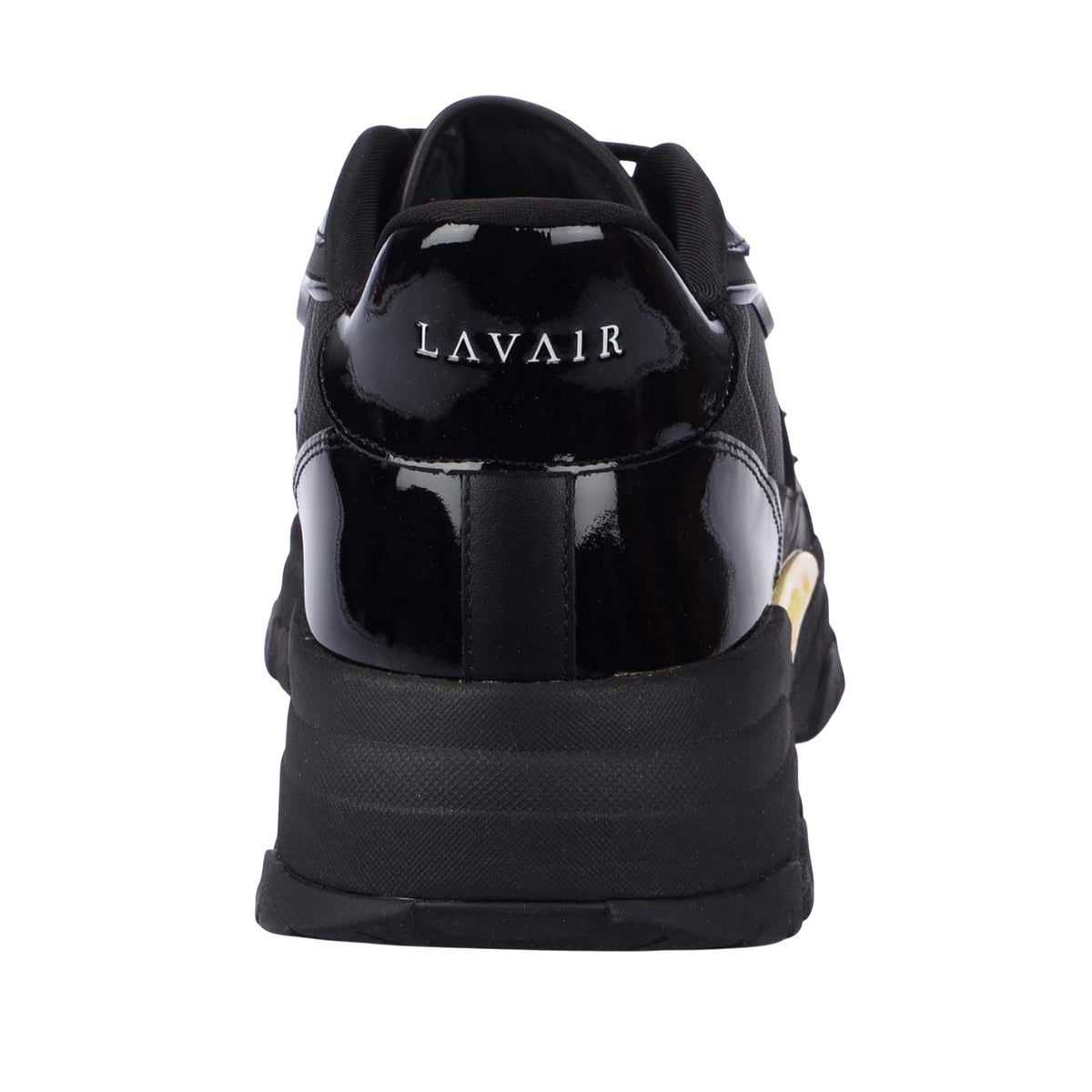 Black-Yellow - Back - Lavair Mens Pacific 2.0 Leather Trainers