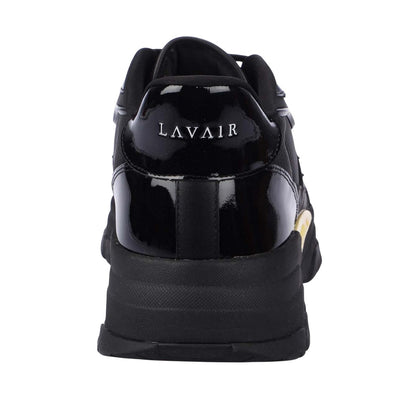 Black-Yellow - Back - Lavair Mens Pacific 2.0 Leather Trainers