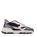White-Grey-Black - Front - Lavair Mens Pacific 2.0 Leather Trainers