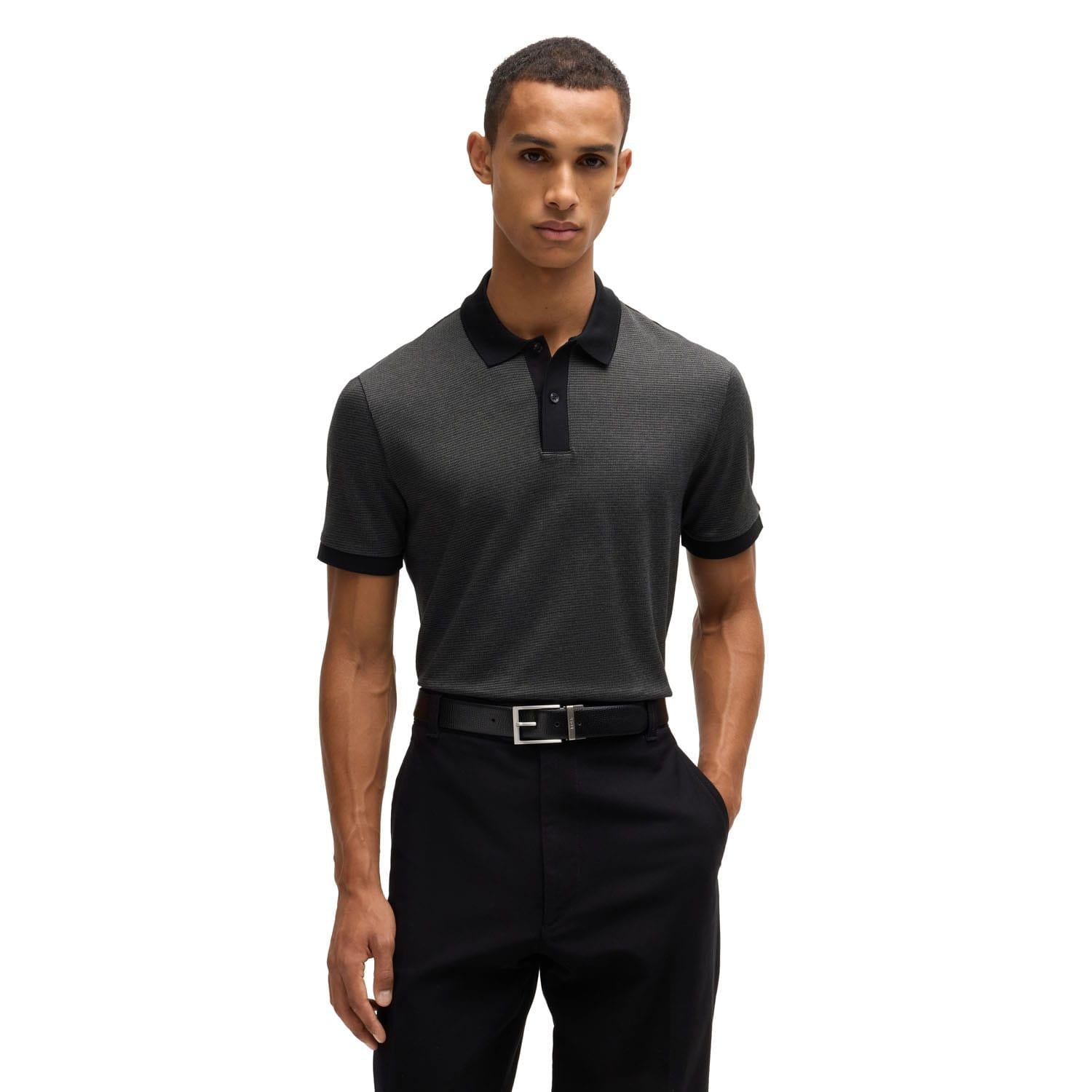 Black - Lifestyle - Boss Mens H-Parlay 432 Polo Shirt
