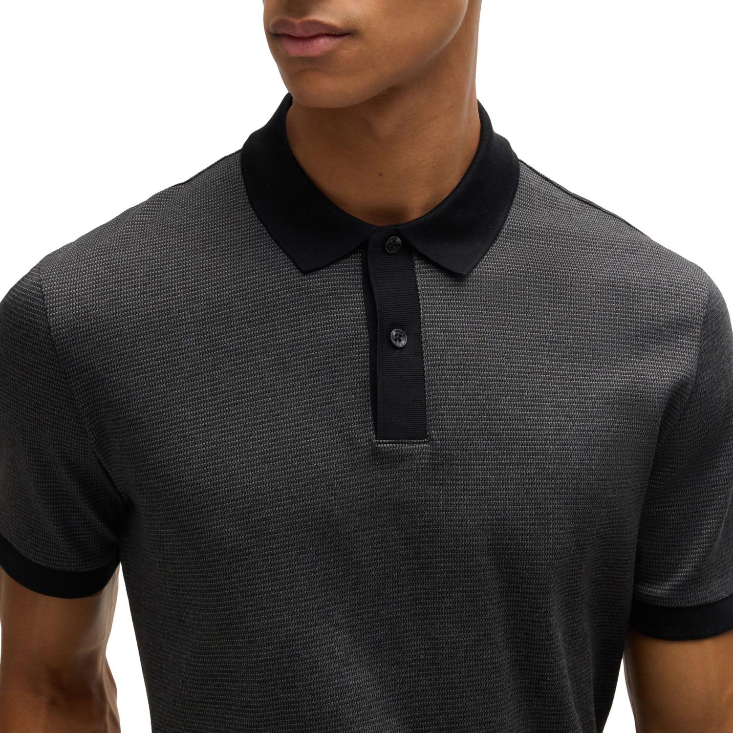 Black - Side - Boss Mens H-Parlay 432 Polo Shirt