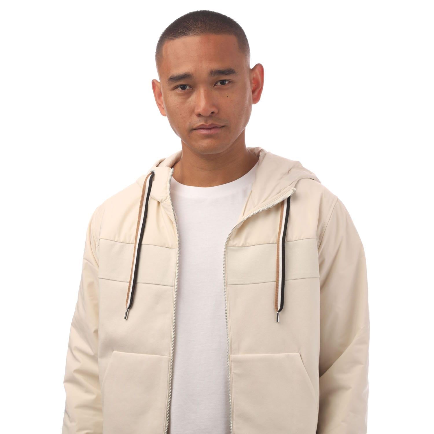 White - Side - Hugo Boss Mens C-Seeger 300 Full Zip Hoodie