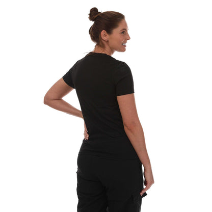 Black-White - Back - Adidas Womens-Ladies Essentials Logo Slim T-Shirt