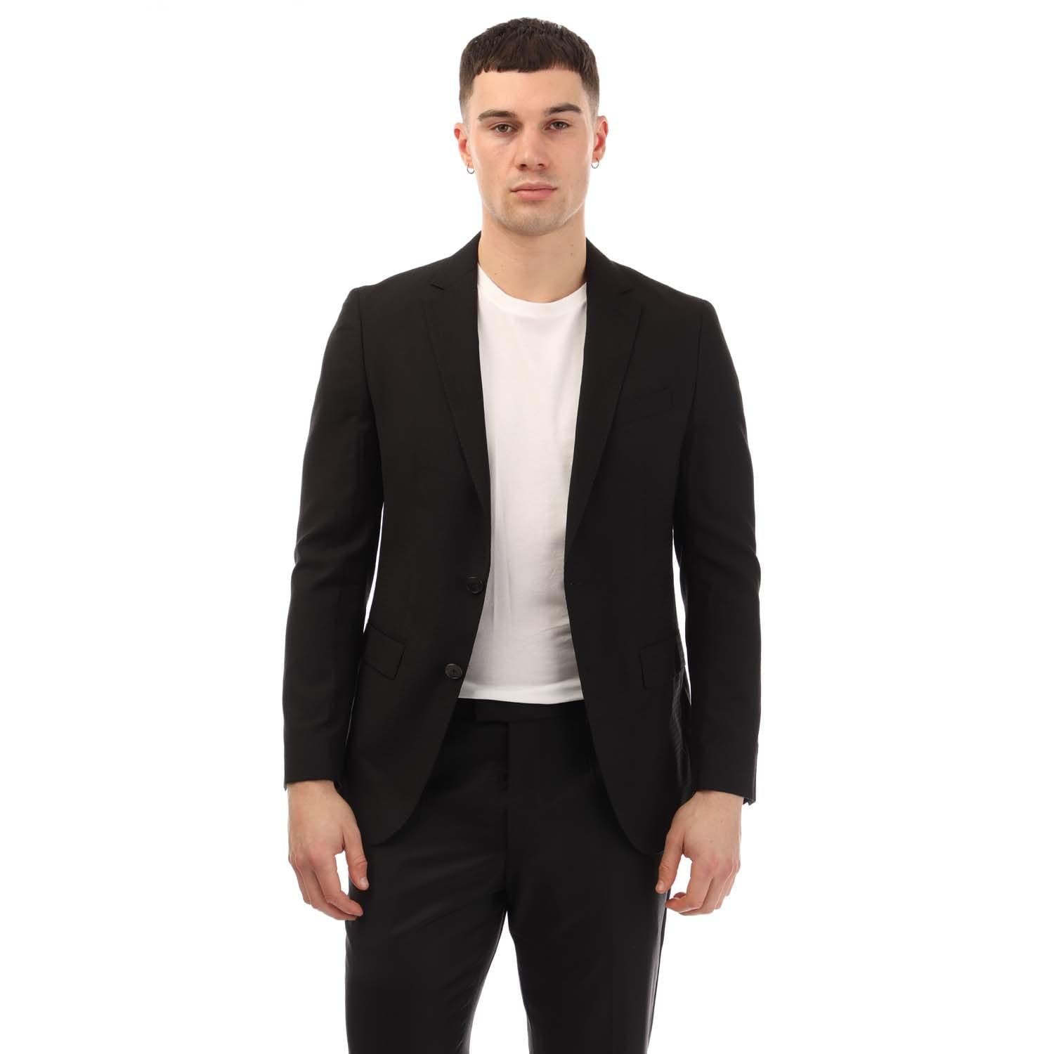 Black - Close up - Hugo Boss Mens Novan6 Blazer