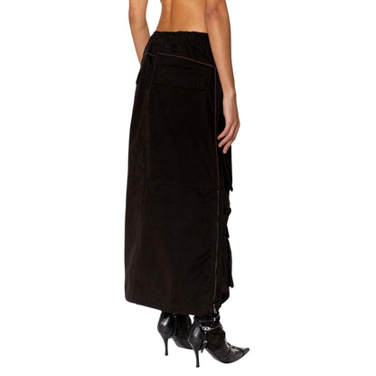 Black - Back - Diesel Womens-Ladies O-Mirt Cargo Skirt