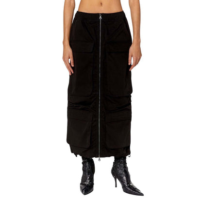 Black - Front - Diesel Womens-Ladies O-Mirt Cargo Skirt