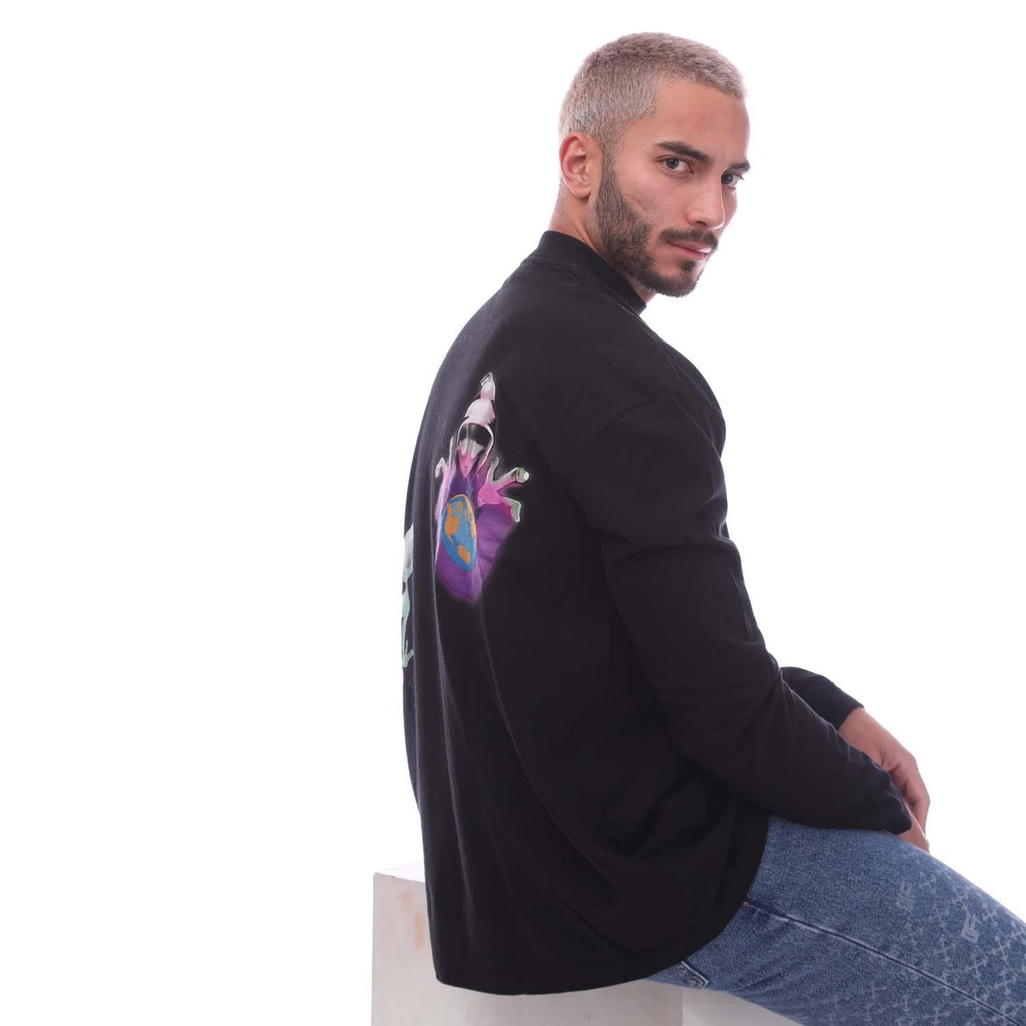 Black-Green - Lifestyle - Off White Mens Alien Skills Long-Sleeved T-Shirt