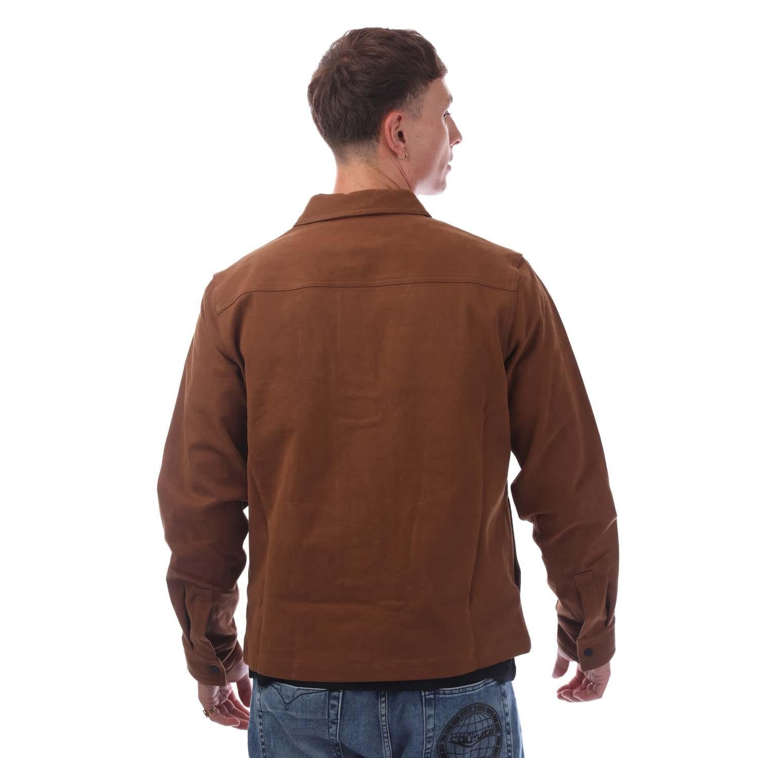 Brown - Back - Hugo Boss Mens Evalom Corduroy Overshirt
