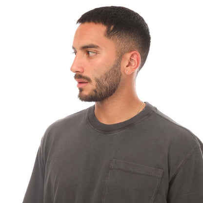 Black - Side - Established Mens Washed Pocket T-Shirt
