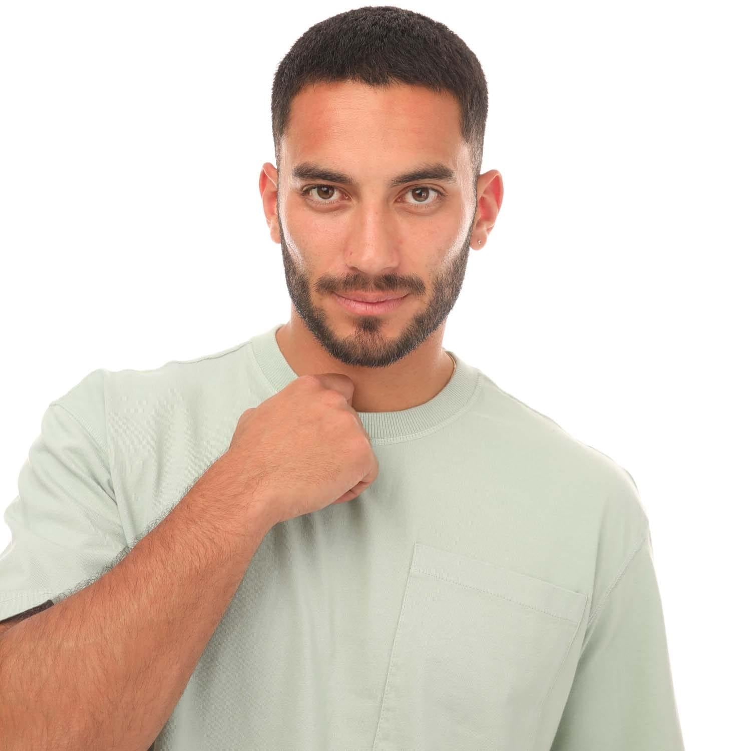 Green - Back - Established Mens Washed Pocket T-Shirt