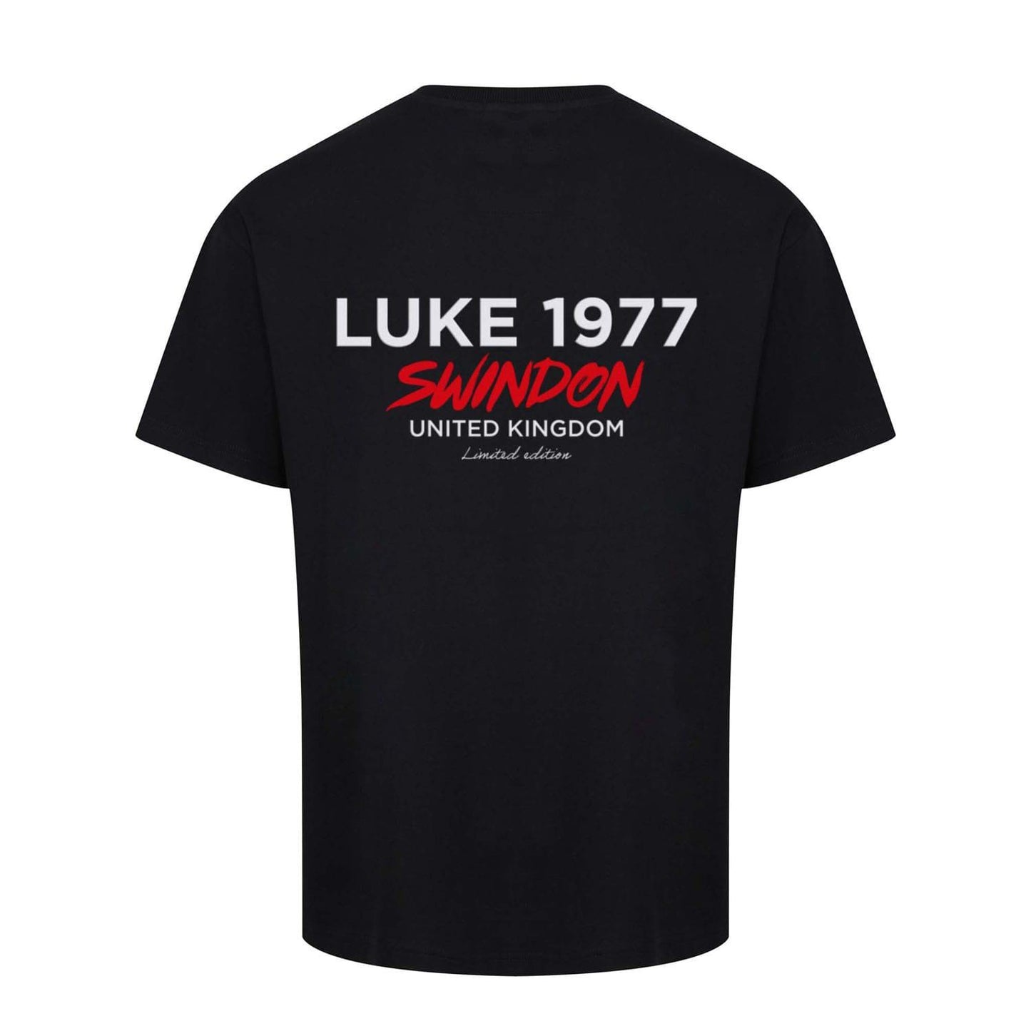 Black - Back - Luke 1977 Mens Swindon City T-Shirt
