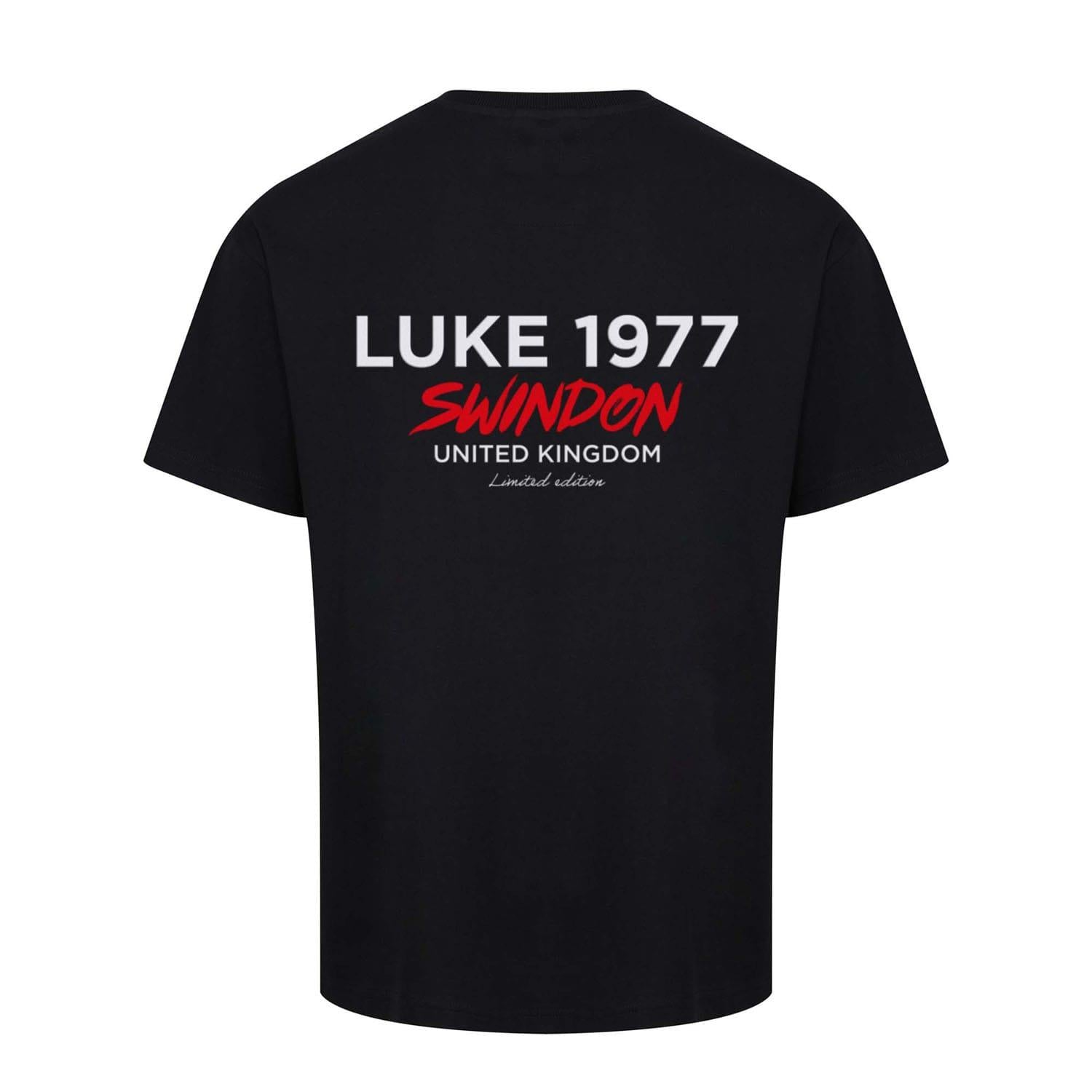 Black - Back - Luke 1977 Mens Swindon City T-Shirt