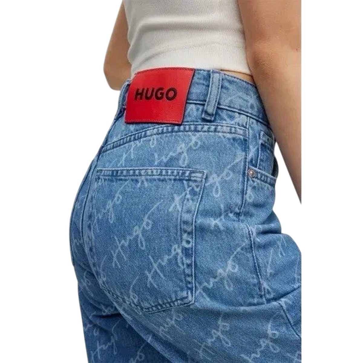 Blue - Side - Hugo Boss Womens-Ladies 933 Regular Jeans