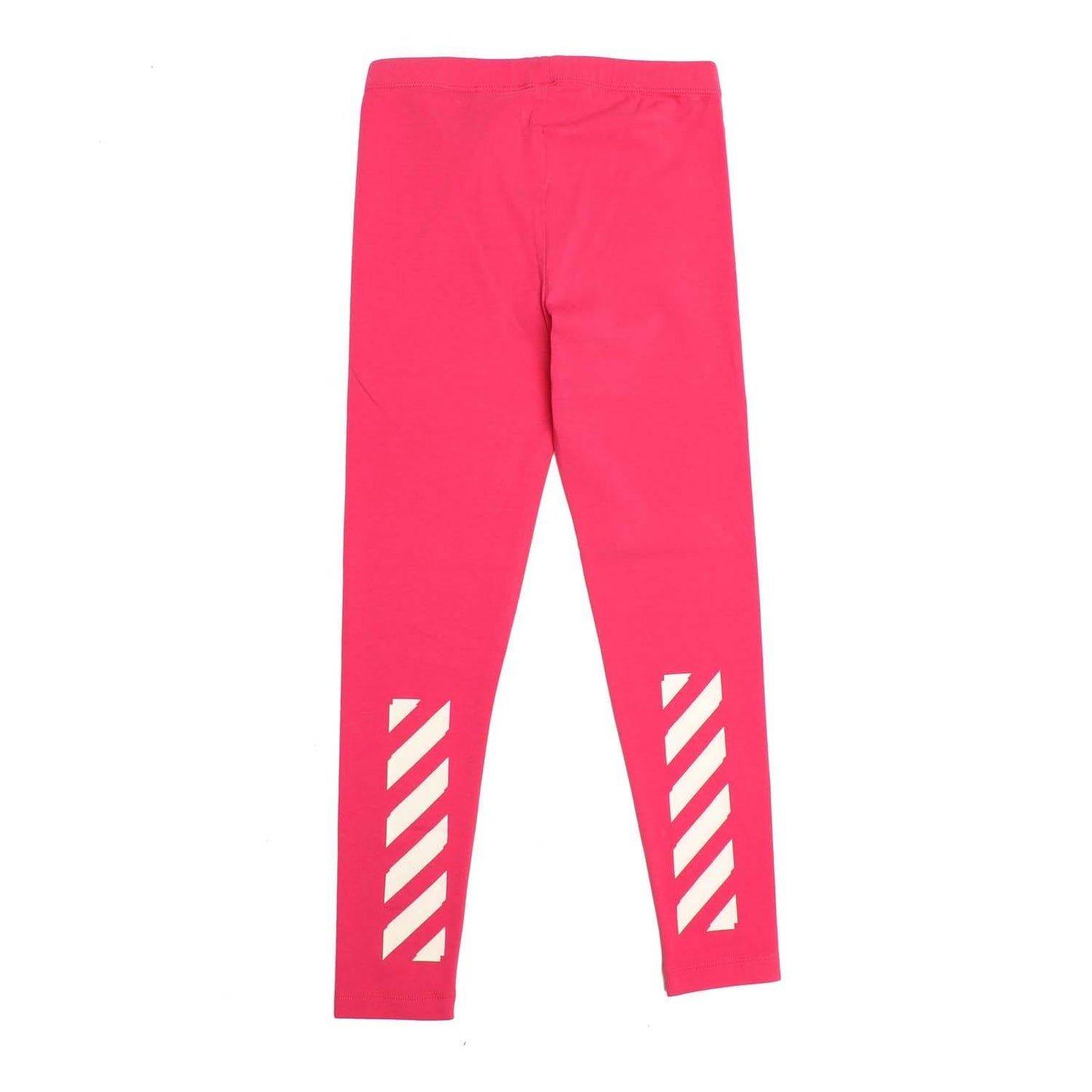 Pink-White - Back - Off White Girls Rubber Arrow Leggings