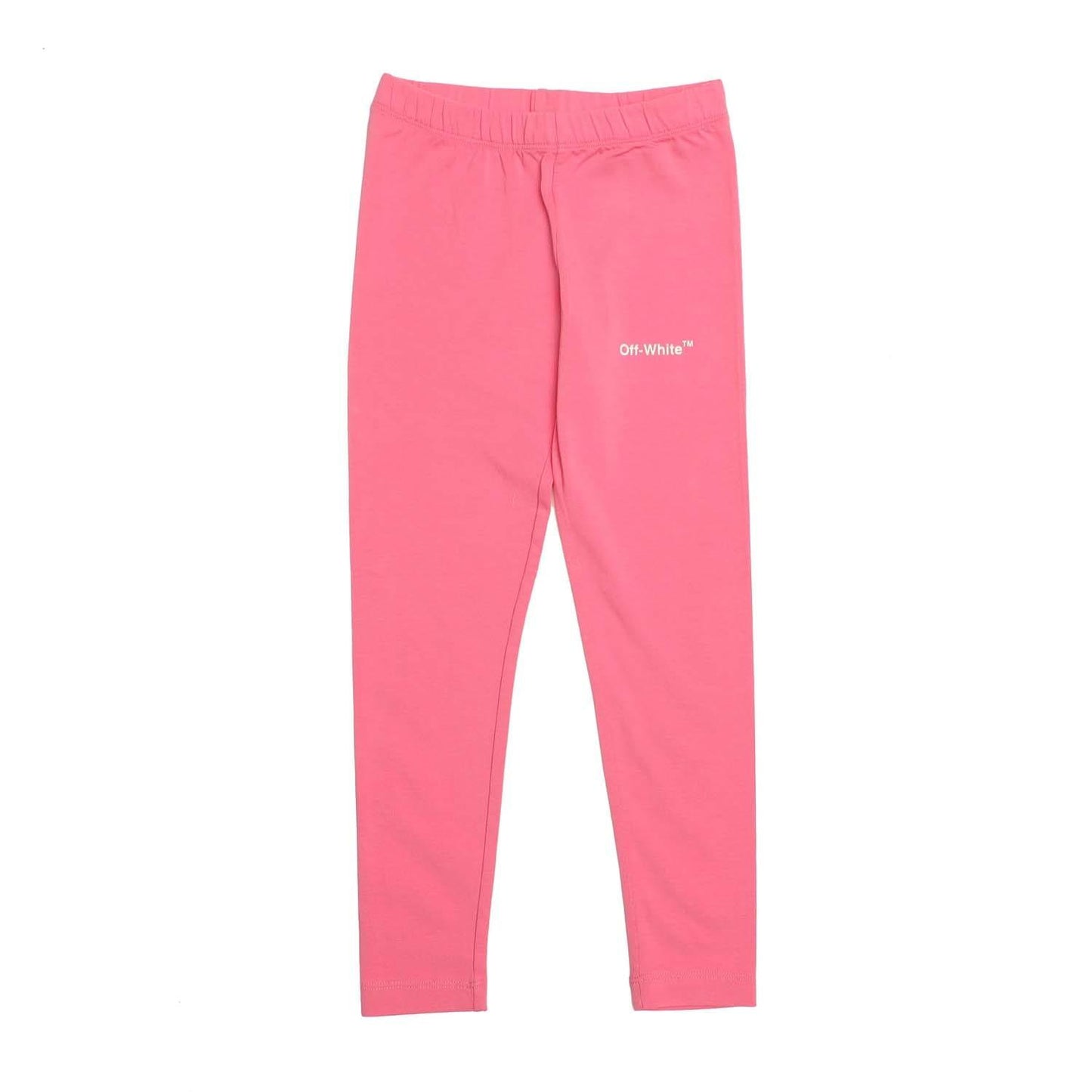 Baby Pink-White - Front - Off White Girls Rubber Arrow Leggings