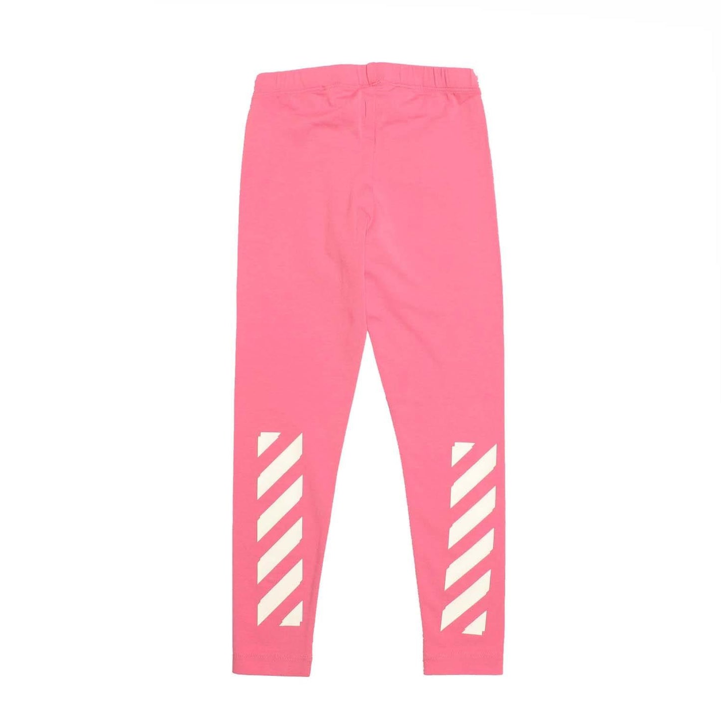 Baby Pink-White - Back - Off White Girls Rubber Arrow Leggings
