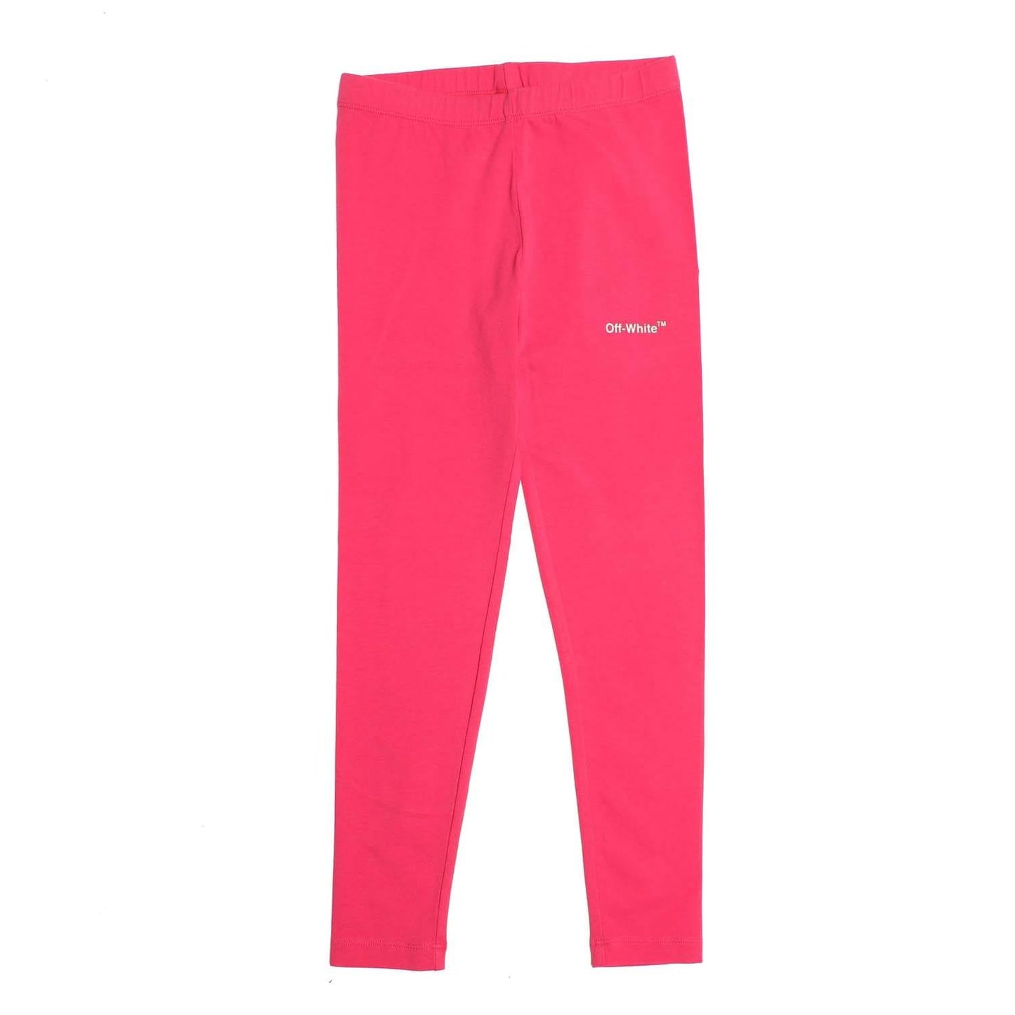 Pink-White - Front - Off White Girls Rubber Arrow Leggings