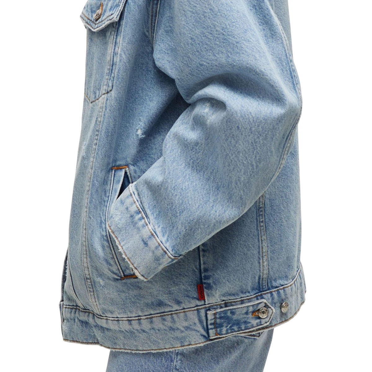 Blue - Lifestyle - Hugo Womens-Ladies Oversized Denim Jacket