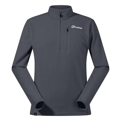 Grey - Front - Berghaus Mens Prism InterActive Polartech Half Zip Fleece Jacket
