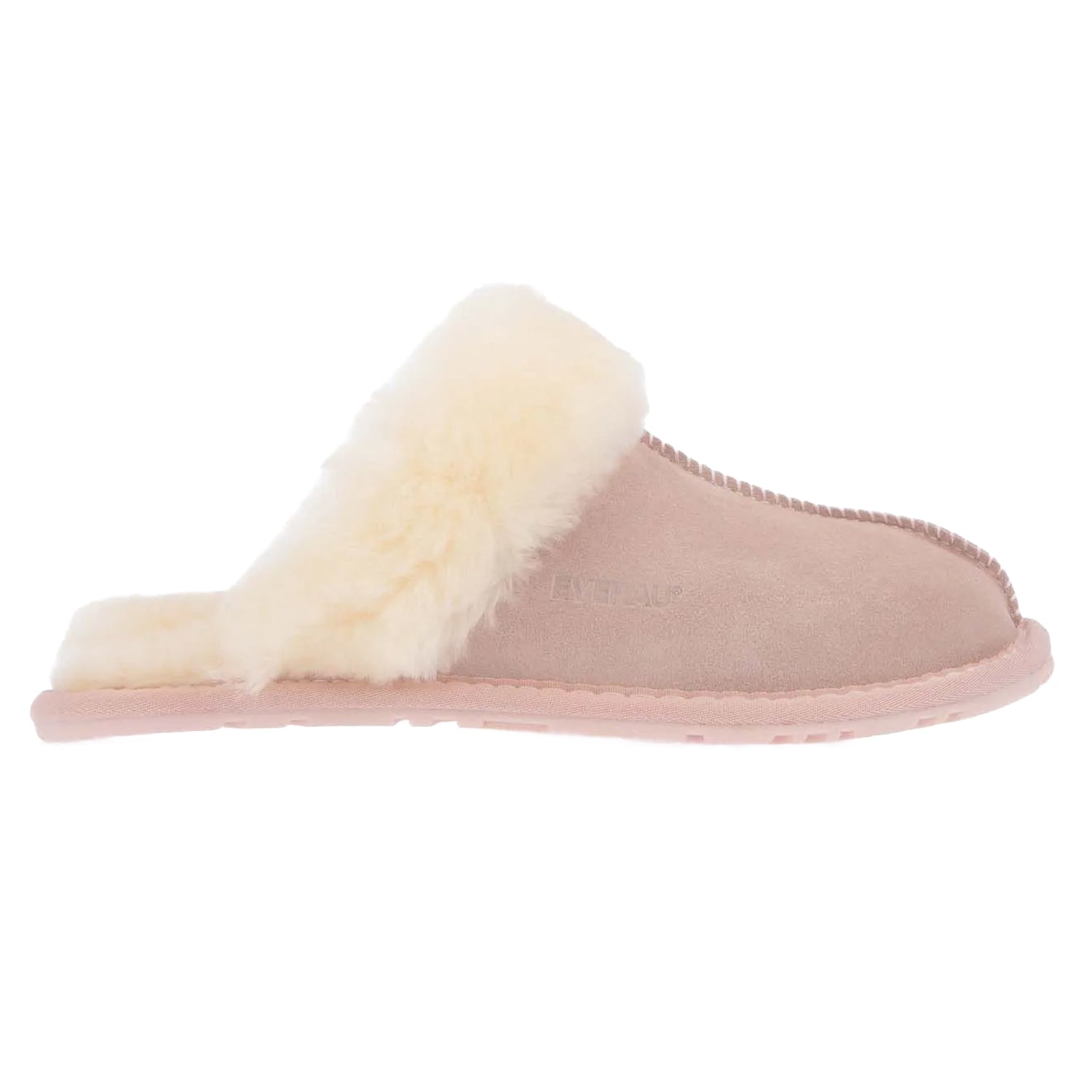Pink - Back - EverAu Womens-Ladies Cow Suede Slippers