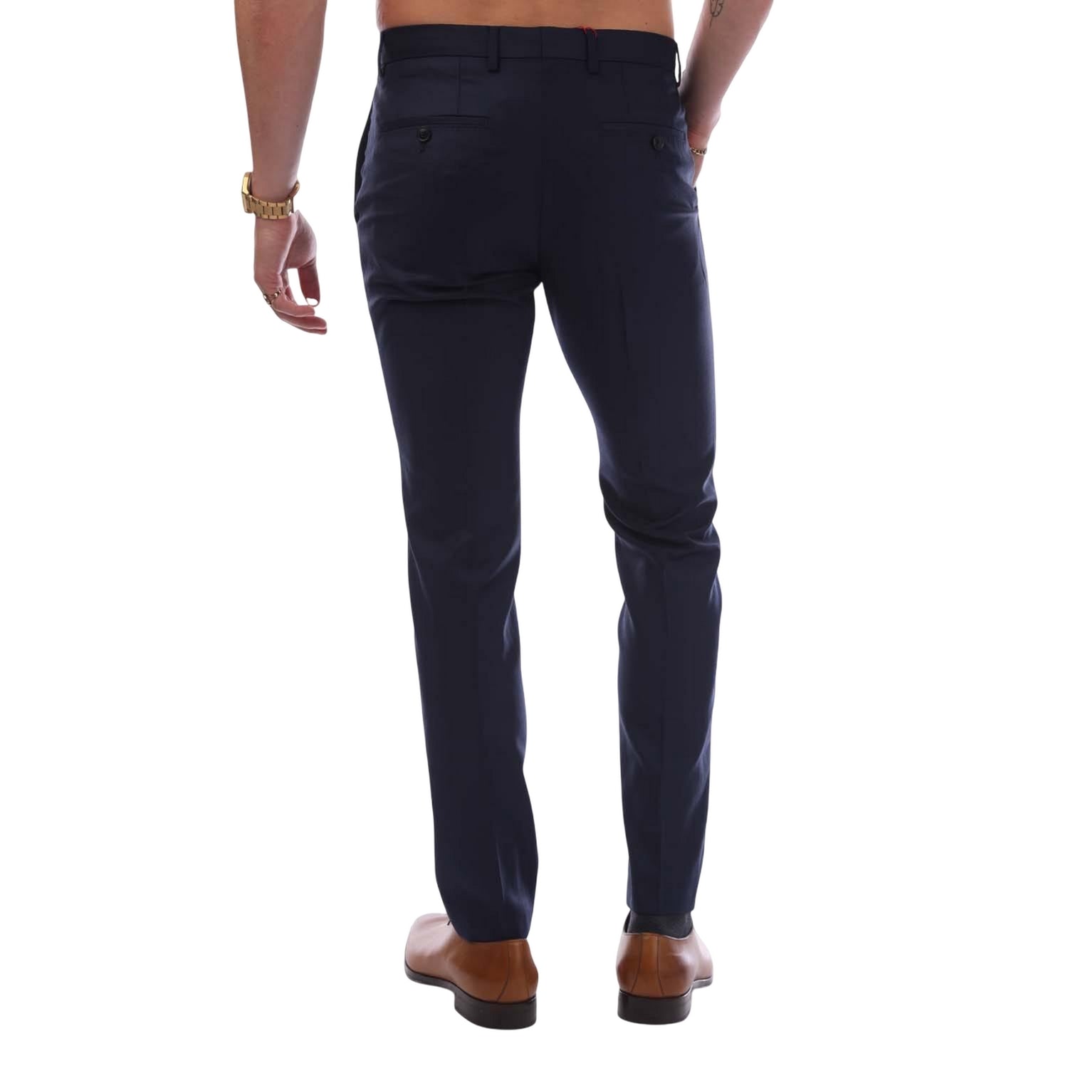 Dark Blue - Back - Hugo Boss Mens Getlin182 Trousers