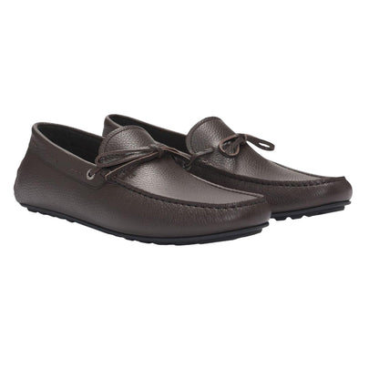 Brown - Front - Boss Mens Noel Leather Moccasins