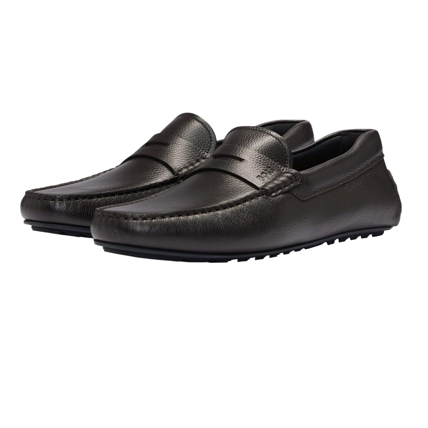 Brown - Pack Shot - Boss Mens Noel Leather Moccasins