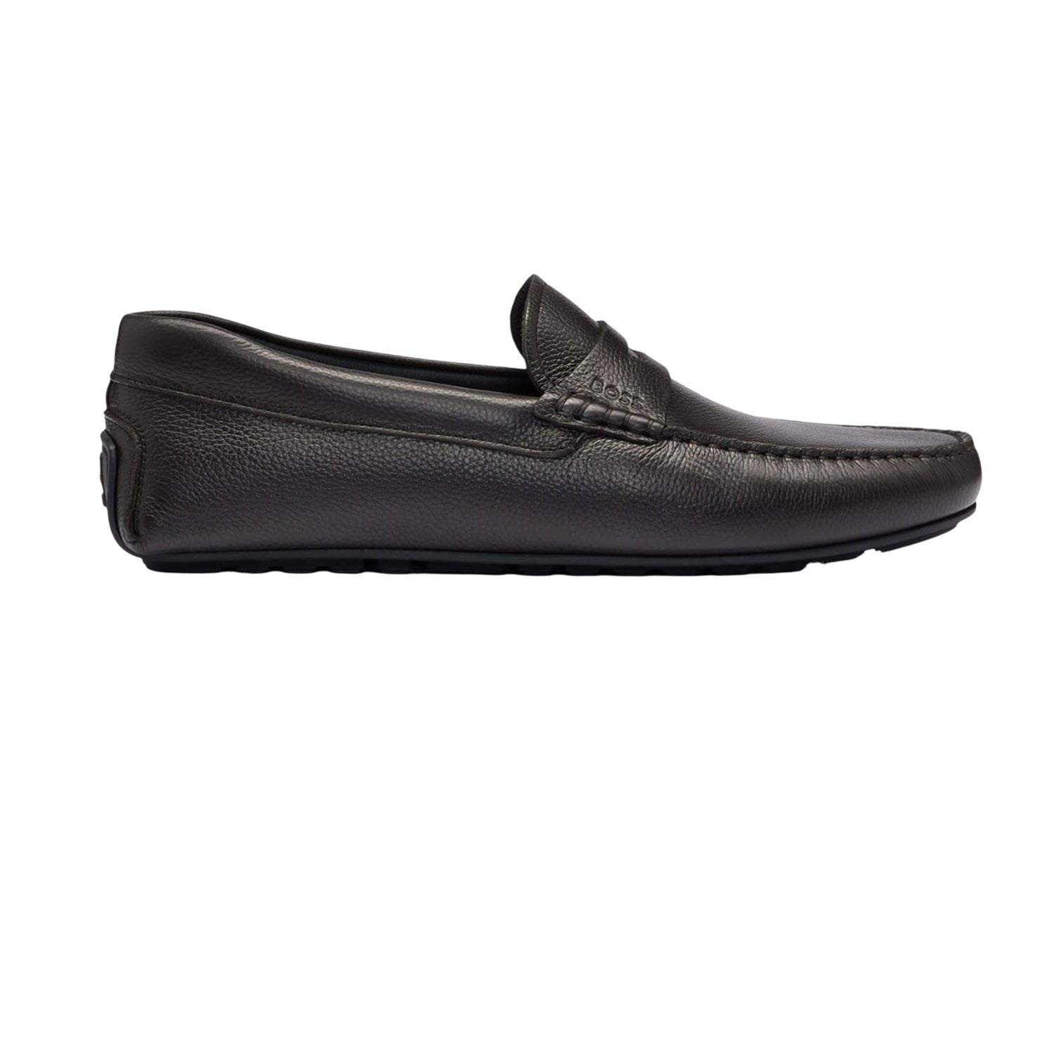 Brown - Side - Boss Mens Noel Leather Moccasins