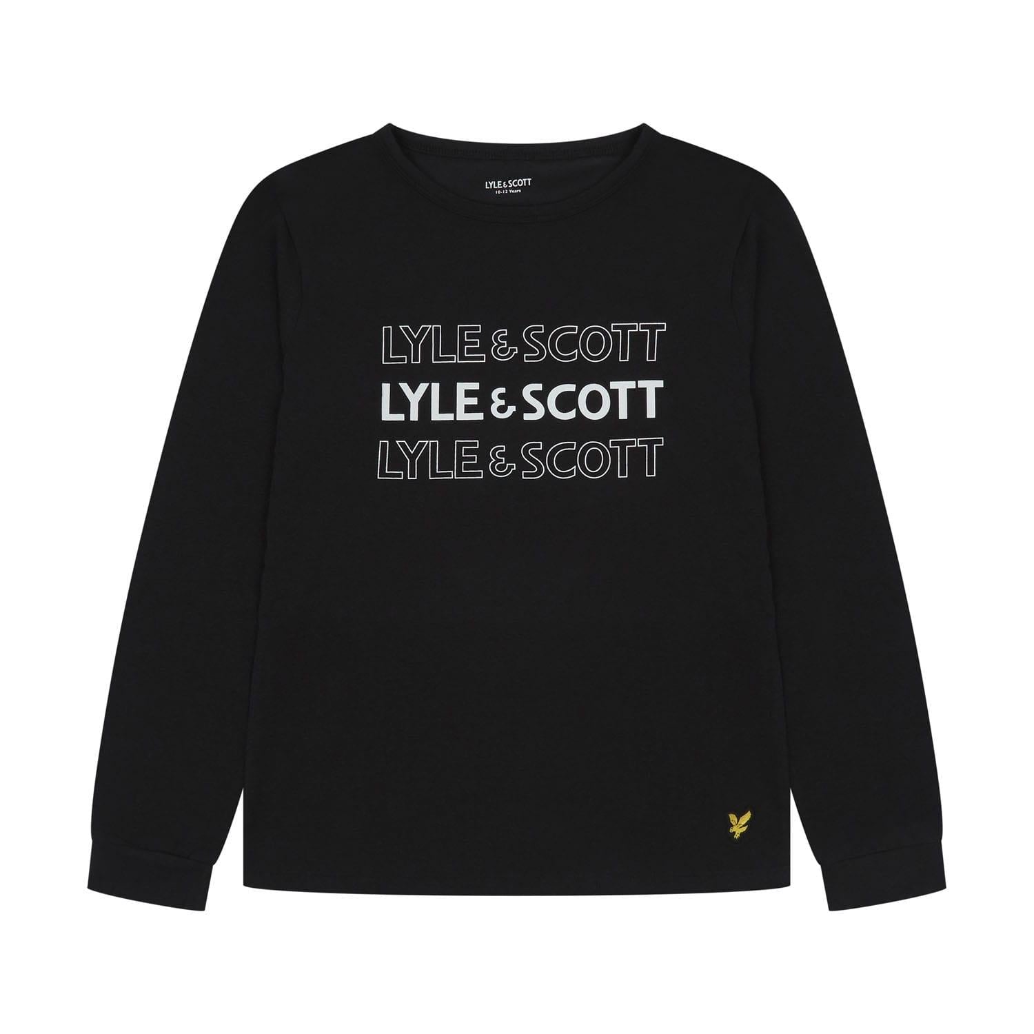 Black - Back - Lyle & Scott Childrens-Kids Loungewear Set