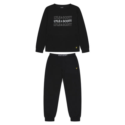 Black - Front - Lyle & Scott Childrens-Kids Loungewear Set