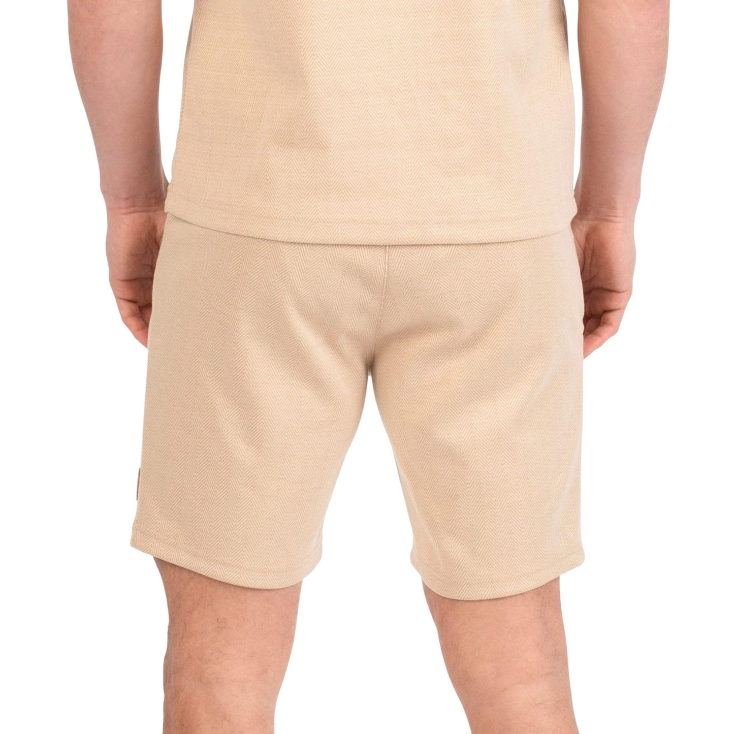Beige - Back - Luke 1977 Mens Cahors Tailored Sweat Shorts