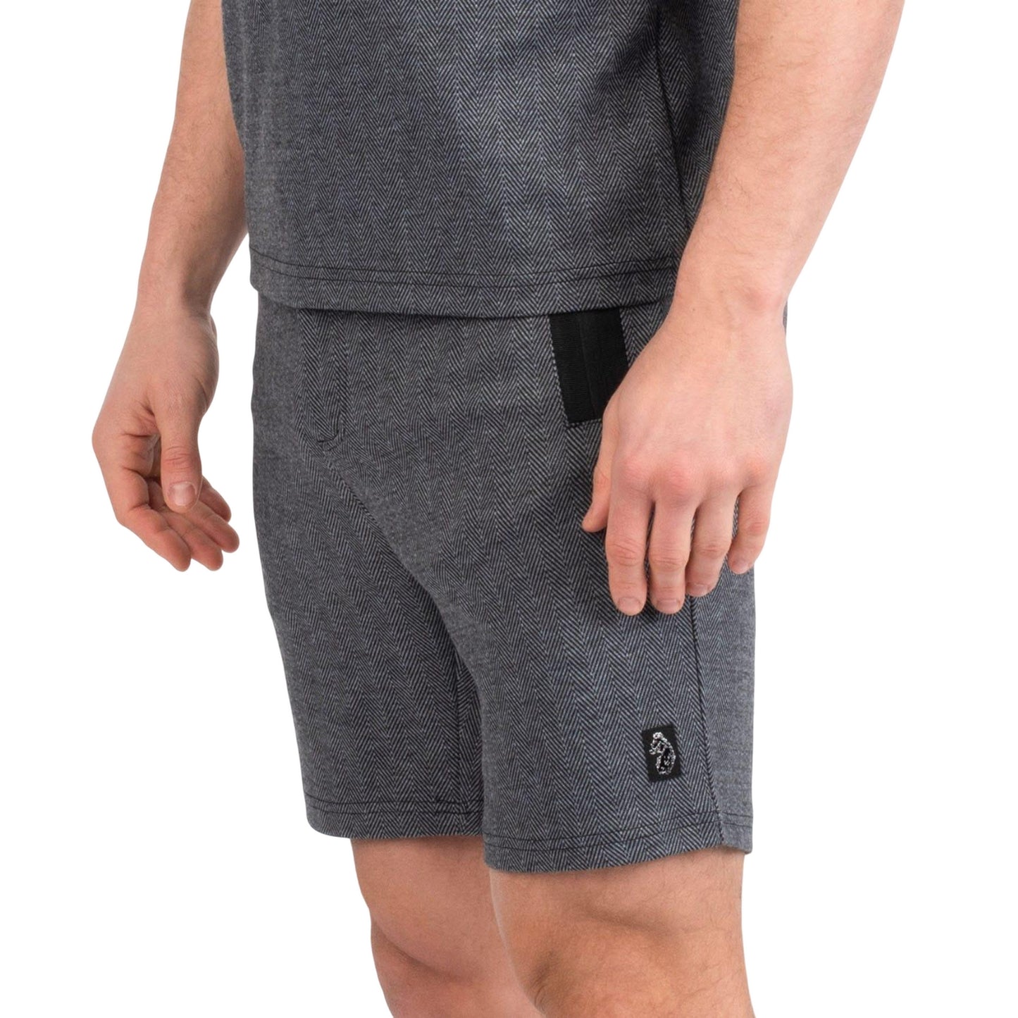 Grey - Side - Luke 1977 Mens Cahors Tailored Sweat Shorts