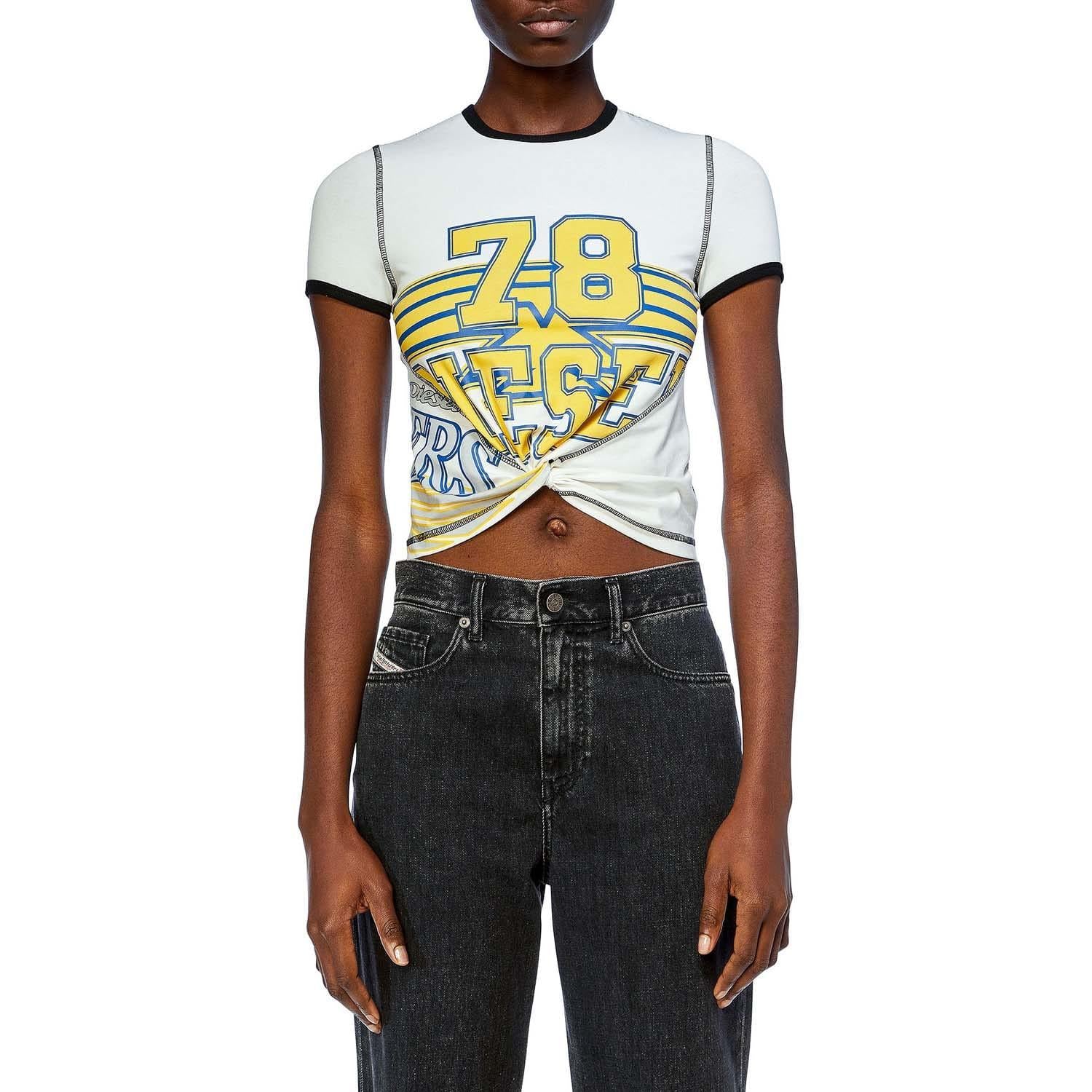 White - Front - Diesel Womens-Ladies T-Lison T-Shirt