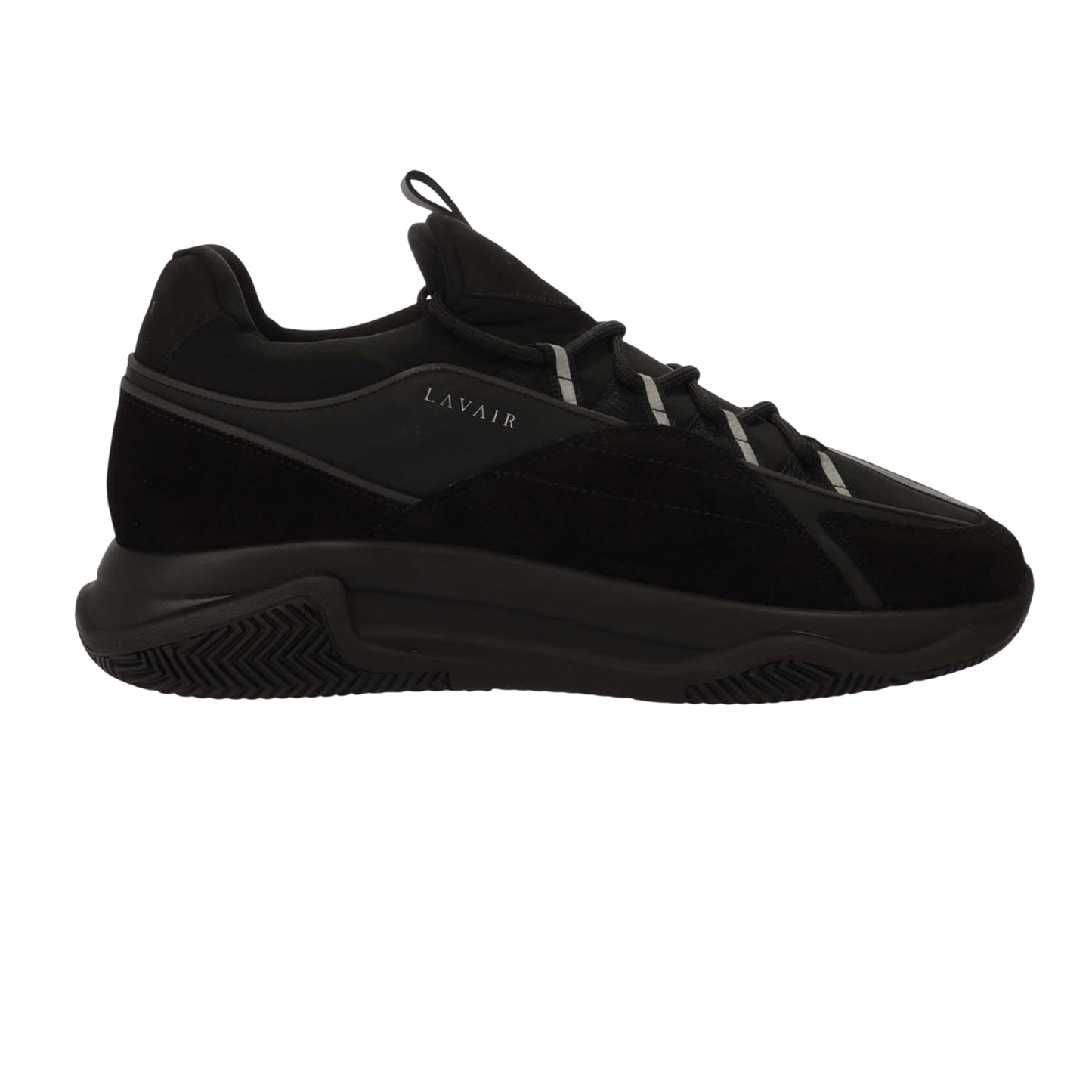 Black - Side - Lavair Mens Creator 2.0 Suede Trainers
