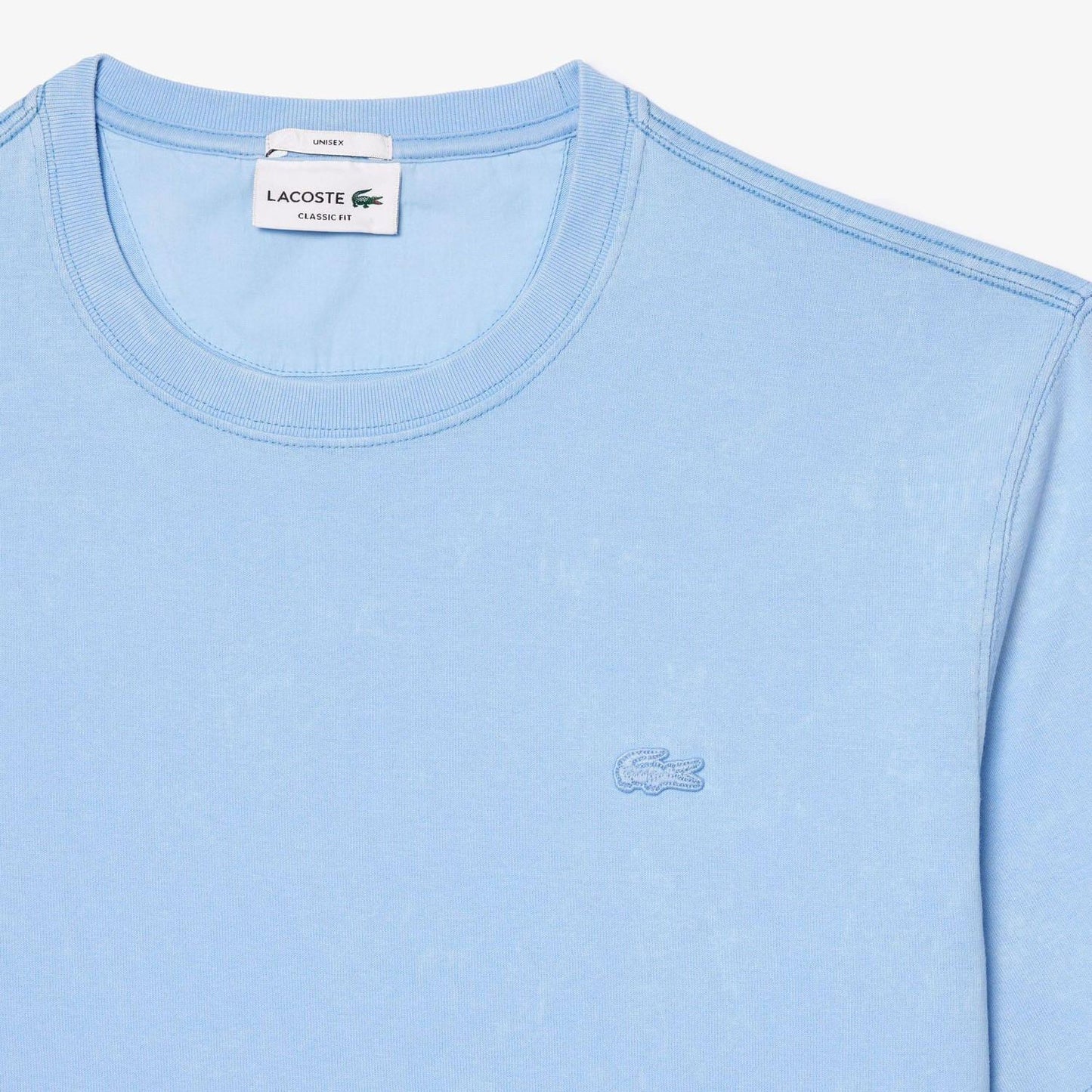 Light Blue - Side - Lacoste Unisex Adult Heavy Cotton Washed T-Shirt