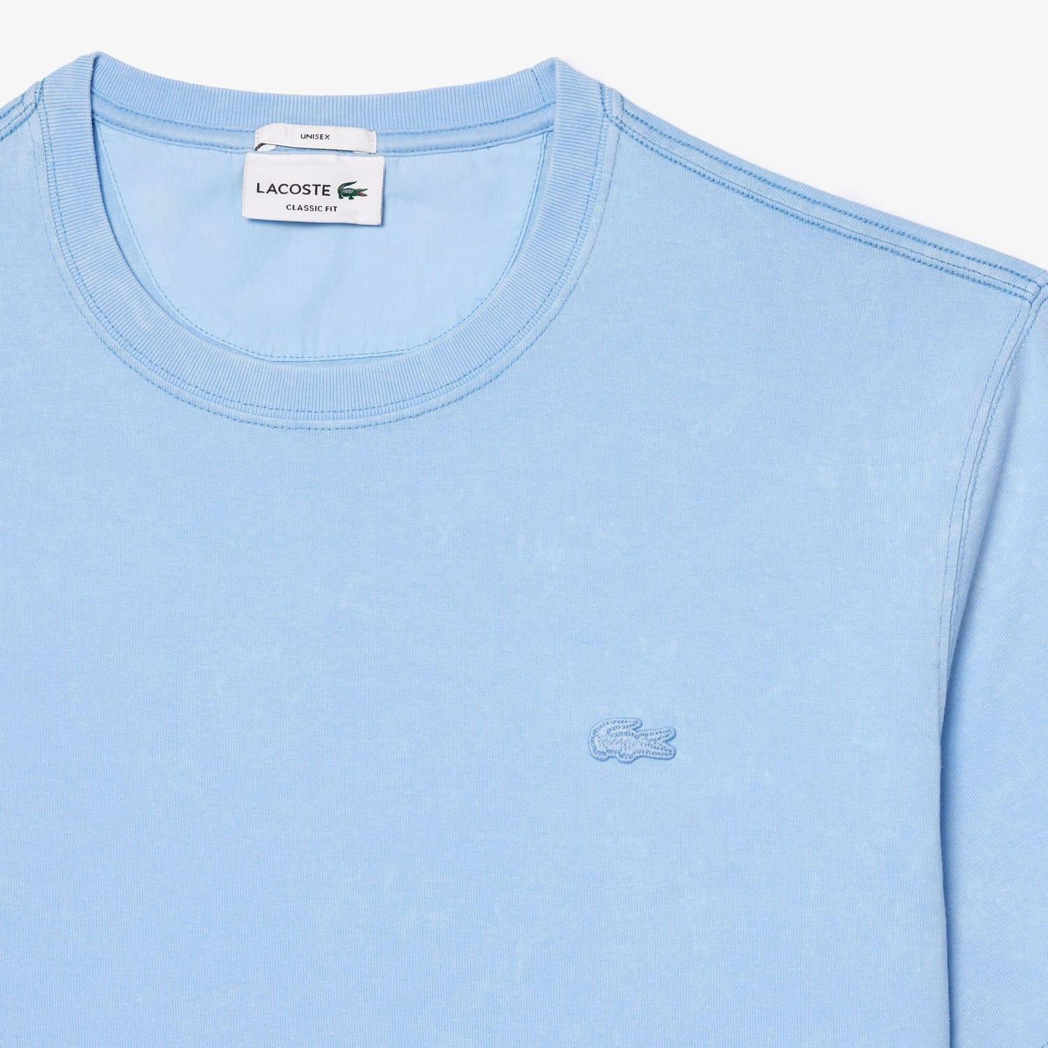 Light Blue - Side - Lacoste Unisex Adult Heavy Cotton Washed T-Shirt